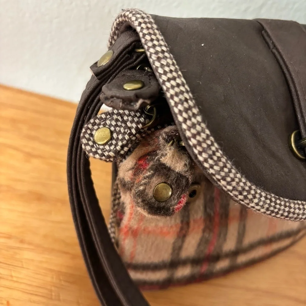 Icing Faux Leather Y2K Plaid Interchangeable Wristlet Coin Purse
